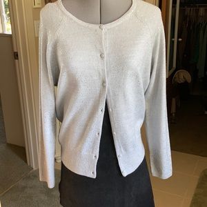 89th & Madison Light Gray/Silver Flecks Cardigan